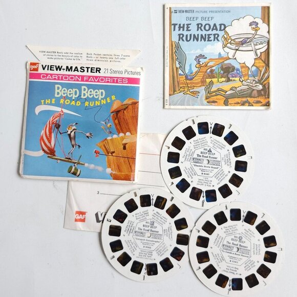BEEP BEEP The Road Runner View Master Reels COMPLETE 1967 Warner Bros. GAF - Picture 1 of 8